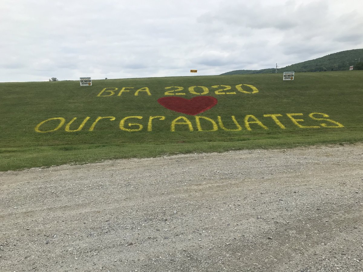 BFA_Athletics's tweet photo. No game action on the Complex Fields but lots of LOVE ❤️.  GO BFA!!
Good Luck Class of 2020 https://t.co/lsiuan01nU