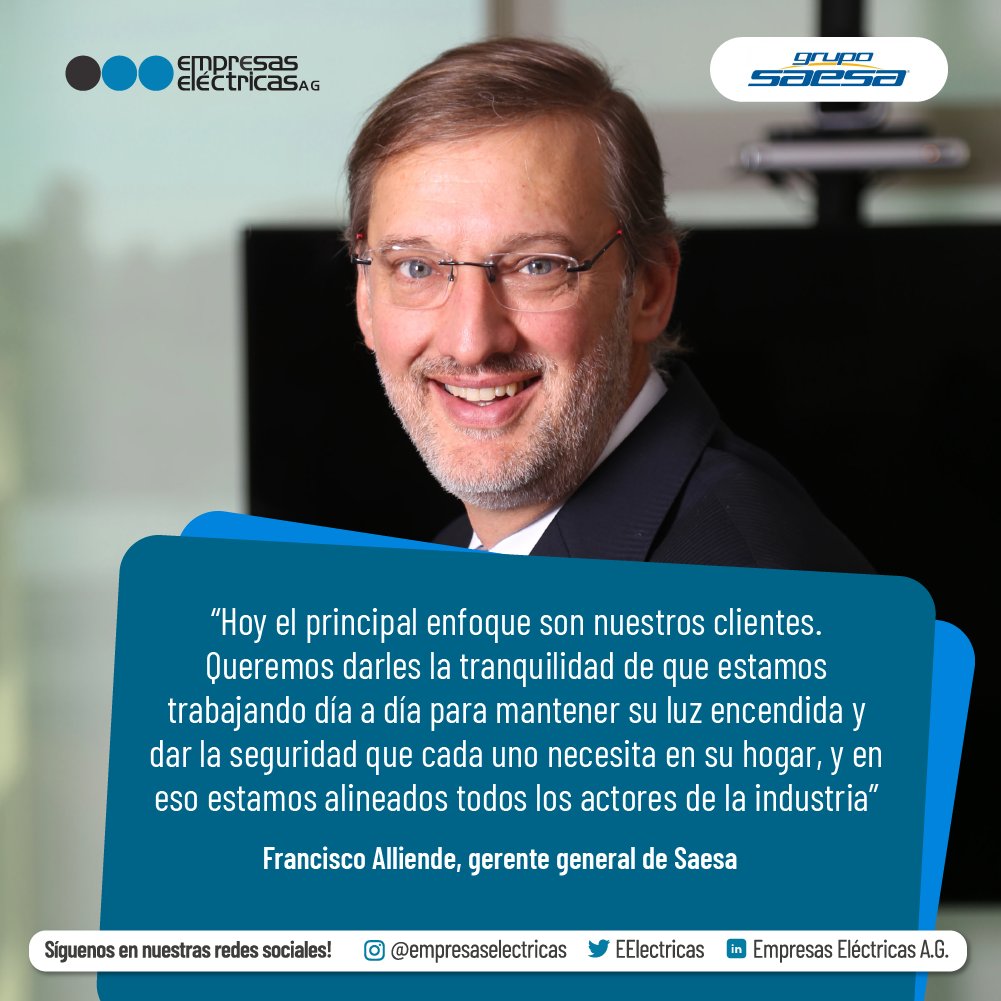 EElectricas's tweet photo. Nuestro asociado @Saesa está invirtiendo $190 mil millones para seguir mejorando la calidad de servicio y la continuidad de suministro. La empresa trabaja para asegurar la electricidad en cada hogar del país. Revisa la entrevista a Francisco Alliende en https://t.co/C7WvvxoHcm https://t.co/gqLN4KOahA