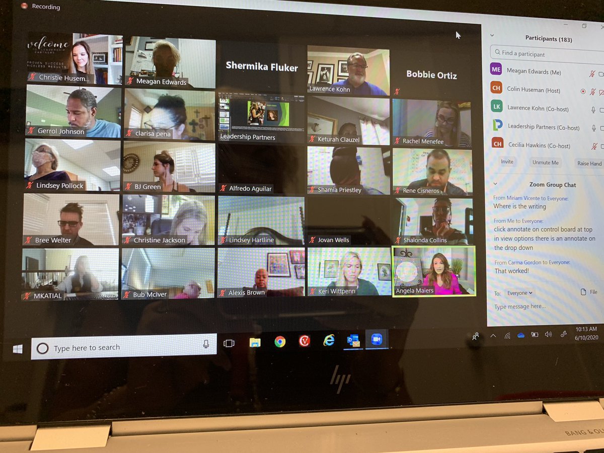 meagprinciPAL's tweet photo. Learning with leaders across Texas with @AngelaMaiers and @Leaderpartners @TeamHISD is well represented!!!! #LeadingtheNewNormal https://t.co/MhfYRkAaq9