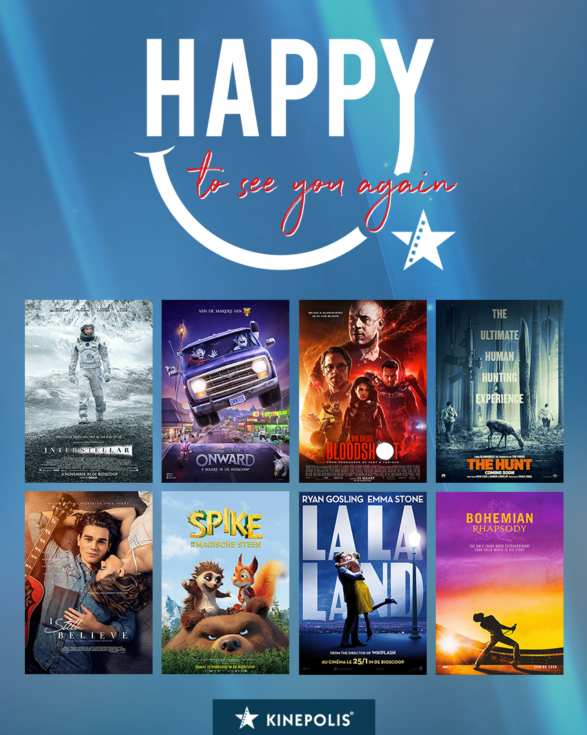 Een overzicht van de films die verwacht worden in Belgische bioscopen vanaf 1 juli 2020 zijn