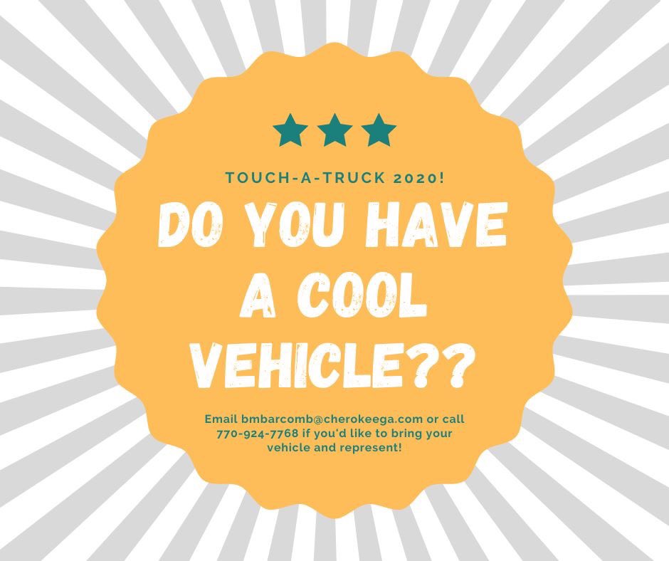 PlayCherokee's tweet photo. If you want to be featured at our annual Touch-a-Truck event on Saturday, October 3rd, 2020, please reach out! Have a great day! https://t.co/8dU59hycVo