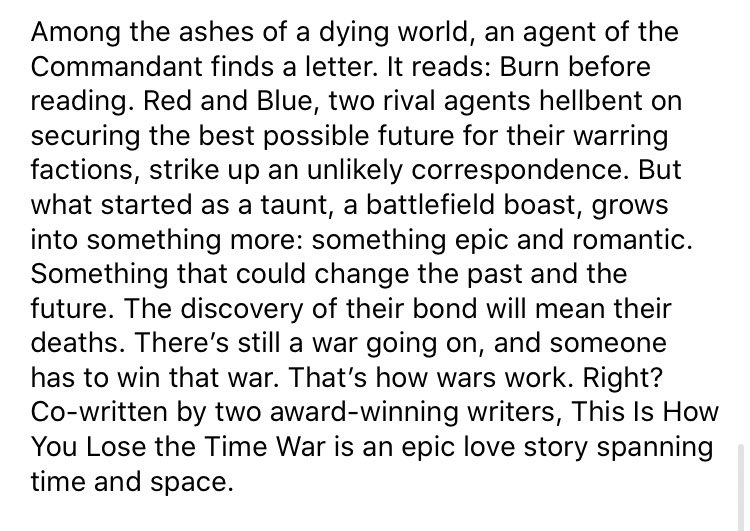 This Is How You Lose the Time Waridk how to describe this one other than just beautiful?? it borders on poetry honestly, but it’s incredible