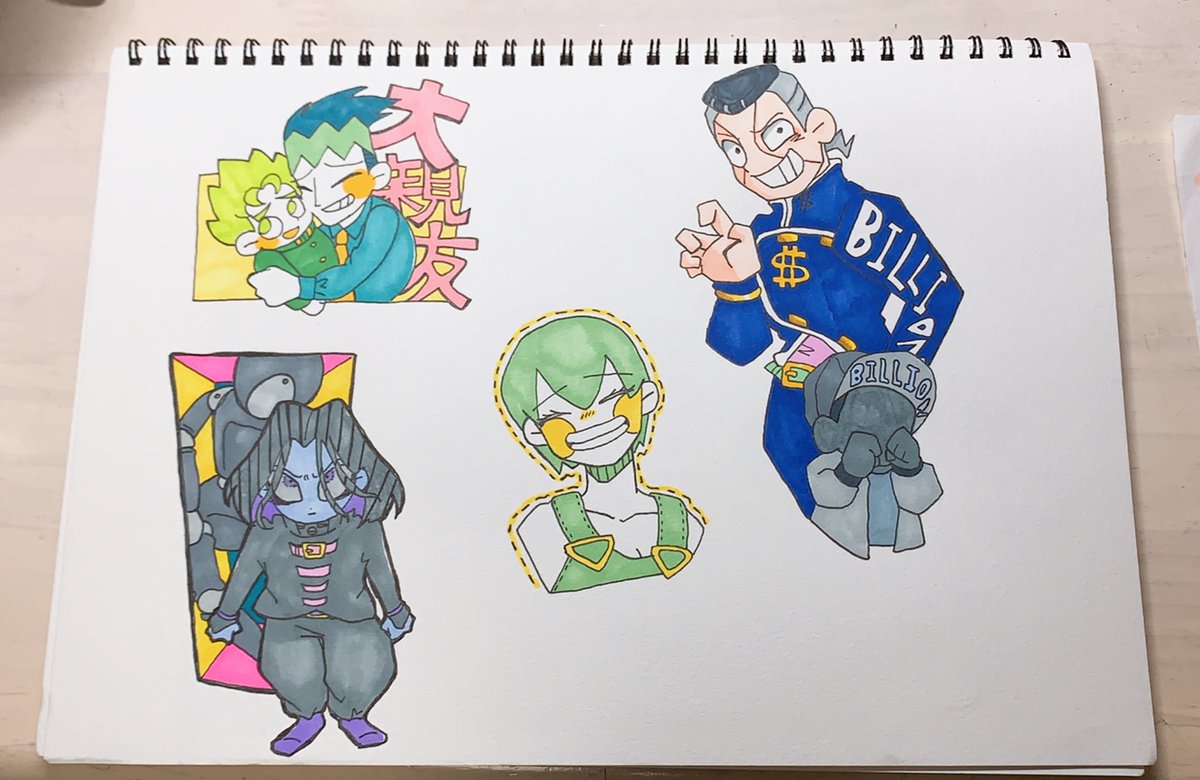 れれちゃんりざちゃんと通話しながら描いた絵! 