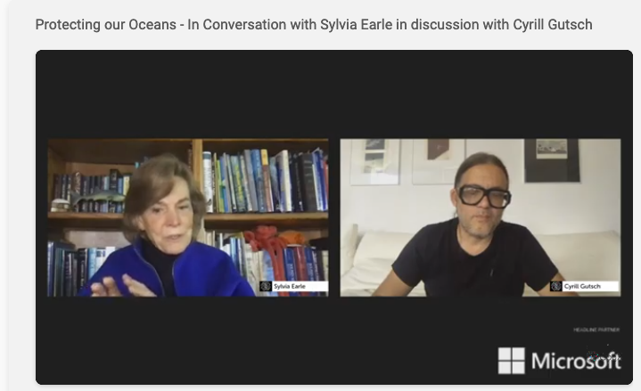 Miss_NTea's tweet photo. Icons of #ocean protection. COVID has been a reality check. Our mindset is changing. This is the moment to act, to collaborate to #savetheplanet . Let's care for the #Deepblue ! @SylviaEarle @MissionBlue @parleyforoceans #CogX2020 @RGS_IBG https://t.co/MRtjTupken