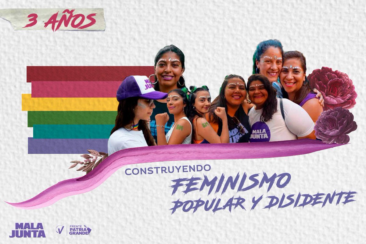 MalaJuntaSDE's tweet photo. Feliz cumple vida a la Mala Junta 💚

Deseamos que no estemos nunca cómodas con este mundo y siempre se avive el fuego de la lucha para cambiarlo.

 Nos mueve el deseo de transformar todo. 

#3Años Construyendo #FeminismoPopular con la #MalaJuntaSDE https://t.co/GdPIzsmChM