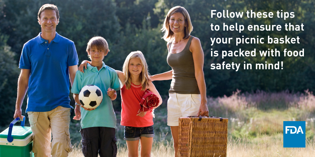 Enjoying the summer weather with an outdoor picnic or barbeque? Foodborne bacteria multiply faster in warm weather, so don’t forget about #foodsafety when you pack your cooler or prep your grill: go.usa.gov/xvMJ7 #FathersDay