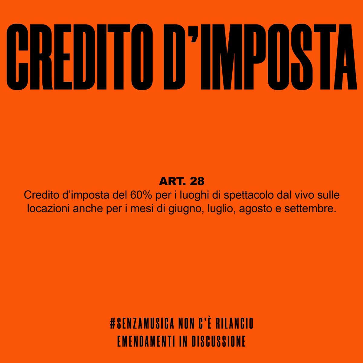 3/
#art28 #creditodimposta 
#senzamusica non c’è rilancio
<a href="/dariofrance/">Dario Franceschini</a>
