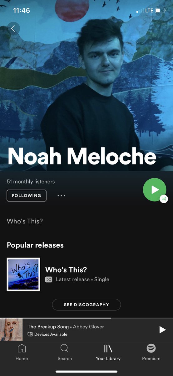 hannahnicholls_'s tweet photo. hey y’all, so local musician Noah Meloche recently dropped his debut song on Spotify, and it’s really really fucking good!! I think you’ll all really like it, so please go support this dude!! https://t.co/ZDsZx1fdBs