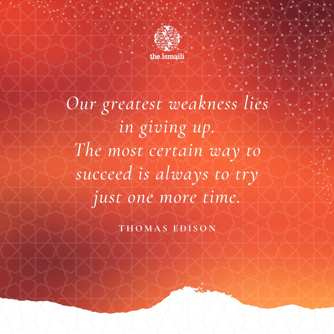 TheIsmaili's tweet photo. Always keep trying... #Ismaili #OneJamat #OneHumanity #COVID19 #TogetherAtHome #hope #strength #faith https://t.co/Xr21XZ2oGN