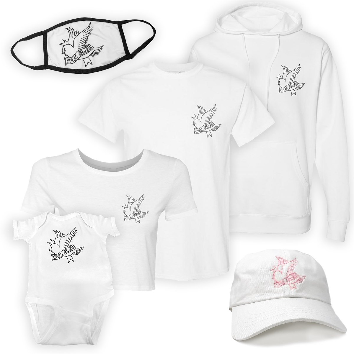 Lilpeep's tweet photo. Crybaby Collection. Based on the original designs that Gus produced 4 years ago.

Available now on https://t.co/Z76Tve85As https://t.co/LRBqvVMJVX