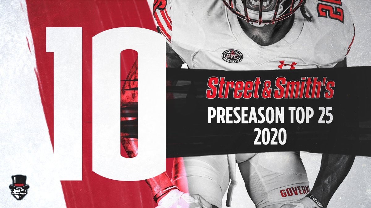 GovsFB's tweet photo. The FCS preseason rankings keep rolling in. 🎩

@SSyearbooks puts the Govs at #️⃣🔟 in its preseason ranking and @kordelljackson2 &amp; @lil_drizzy02 are on its Preseason All-America team❗️

#CutDifferent
#LetsGoPeay https://t.co/KLBzhJ1nji