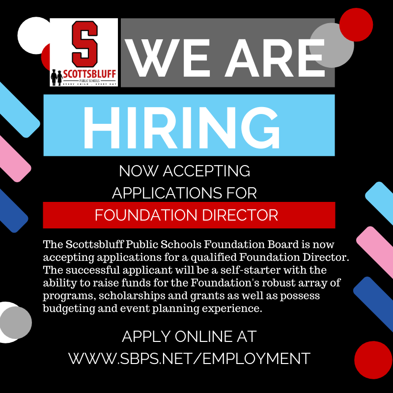 scbpubschools's tweet photo. Want to make a difference for Scottsbluff students?  Check out this great opportunity  Scottsbluff Public Schools - SBPS Foundation Director https://t.co/XoiwSLqcX6 https://t.co/hDLB0WQ0d3