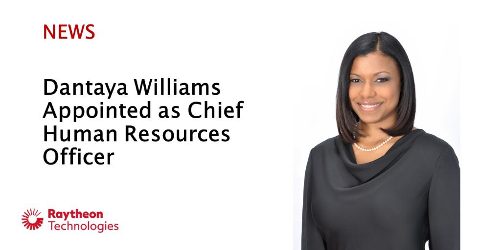 RTX_News's tweet photo. NEWS: Dantaya Williams is appointed Chief Human Resources Officer for Raytheon Technologies. She brings 20+ years of experience and a leadership style grounded in trust, respect and opportunity for all. https://t.co/jDhsCcxG6h https://t.co/TwYRHsm6xS