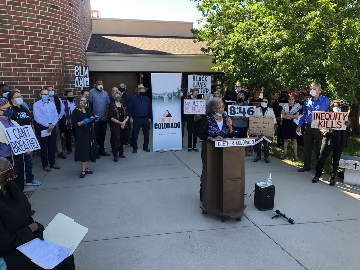 bstew122's tweet photo. Together Colorado hosts a gathering of Colorado faith leaders to memorialize George Floyd and call upon Denver officials for change. ⁦@KDVR⁩ ⁦@channel2kwgn⁩ #kdvr https://t.co/L9sYMRdH95