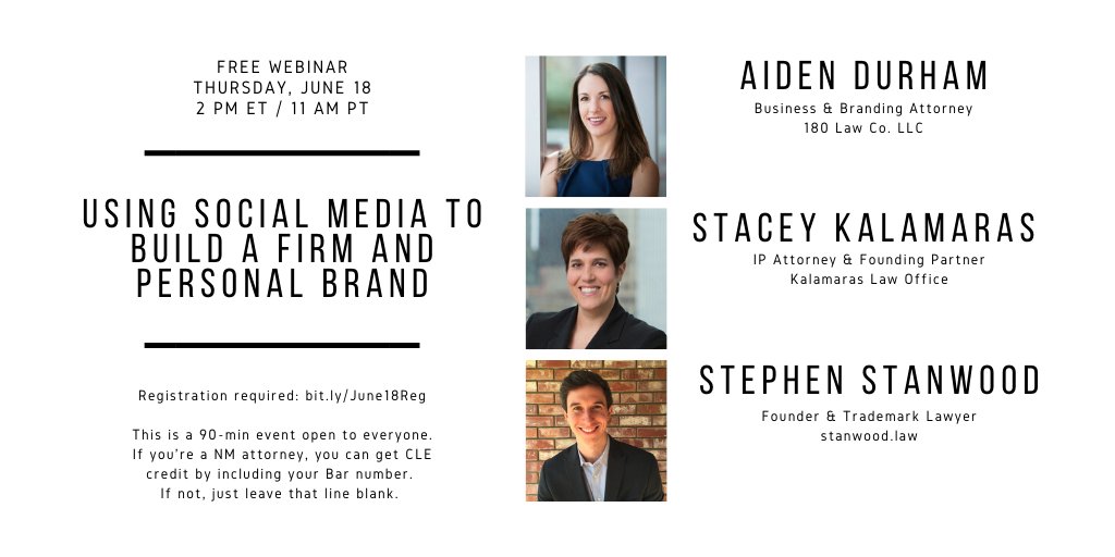 Stacey Kalamaras (@legalklo) on Twitter photo Next Thursday 6/18, I am thrilled to be presenting a CLE for the NM Women's Bar Association with <a href="/stephenstanwood/">stephen stanwood</a> and <a href="/_AllUpInYoBiz/">Aiden Durham</a> on how to strike out on your own and build a law firm and social media presence. Hope you can join us. Register here: bit.ly/June18Reg Next Thursday 6/18, I am thrilled to be presenting a CLE for the NM Women's Bar Association with <a href="/stephenstanwood/">stephen stanwood</a> and <a href="/_AllUpInYoBiz/">Aiden Durham</a> on how to strike out on your own and build a law firm and social media presence. Hope you can join us. Register here: bit.ly/June18Reg