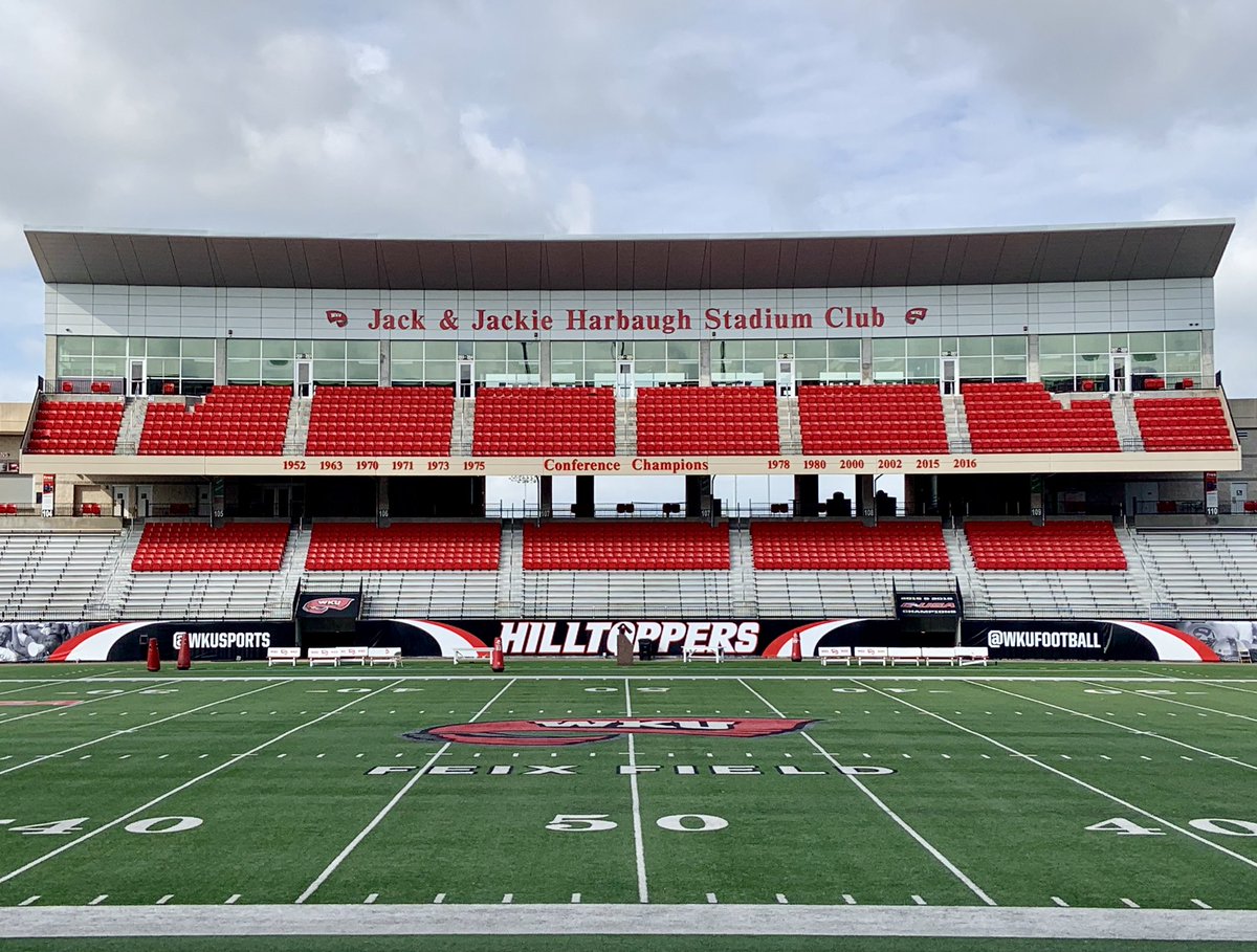 brysonkeltner's tweet photo. While hosting a virtual @wku campus tour today, I snagged these photos because when else will I ever be completely alone in our stadium or arena?
I look forward to the day when they’re full again. Until then, wear your mask, wash your hands, and GO TOPS. https://t.co/sNZYpKyhkL