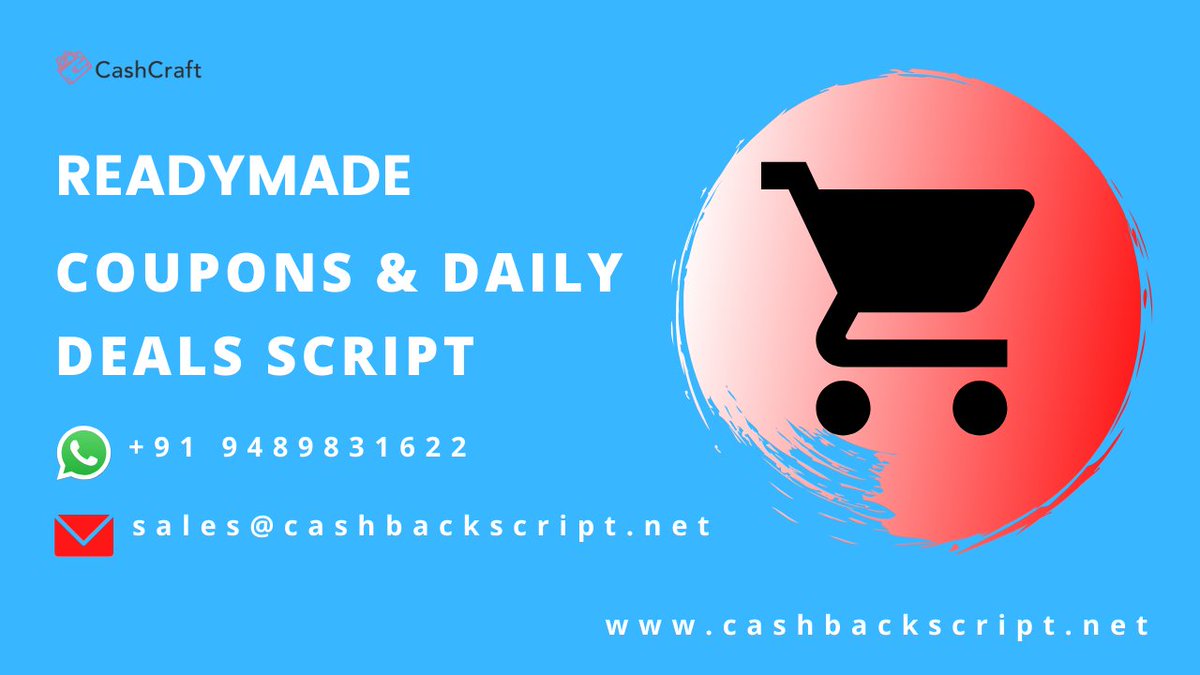 cashcraft_offl's tweet image. Readymade Coupons &amp;amp; Daily Deals Script by trending Technologies &amp;gt;&amp;gt; 
Grab it Now &amp;gt;&amp;gt;  buff.ly/2YtY2Po

#CashbackScript #CouponScript #DailyDealsScript #Entrepreneurs #makemoney #USA #Qatar #UAE #Europe #Germany #Ukraine #Cyprus #coupons