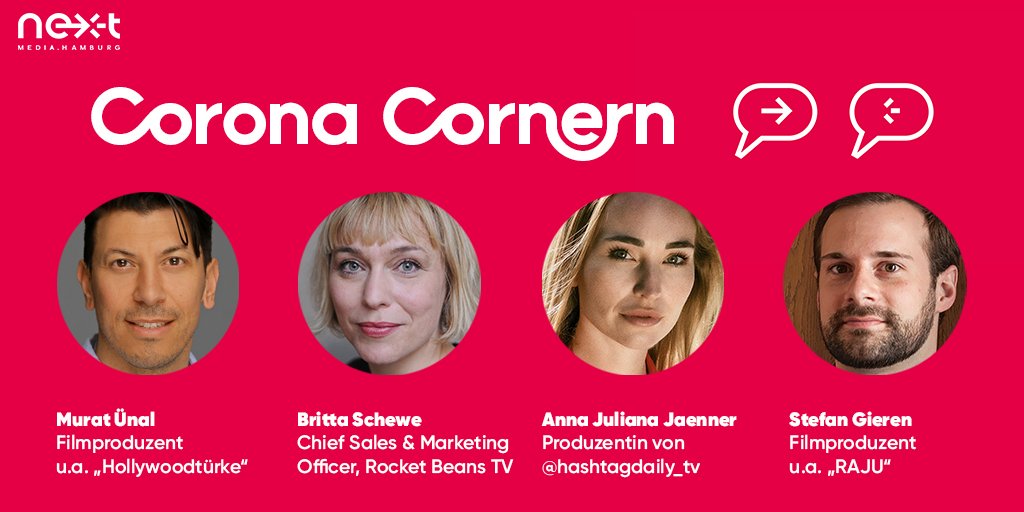 Die 8. Folge #CoronaCornern steht an, dieses Mal mit #newTV-Fokus. Wir sprechen über die Produktion toller Bewegtbild-Inhalte trotz kleiner Budgets. Unsere Gäste: @cinemaniacfred, <a href="/LindaLovelace/">Twittabritter</a> von <a href="/TheRocketBeans/">Rocket Beans TV</a>, Anna J. Jaenner und <a href="/sgieren/">Stefan Gieren</a>. Morgen um 17 Uhr bei <a href="/one_hamburg/">ONE Hamburg</a>.
