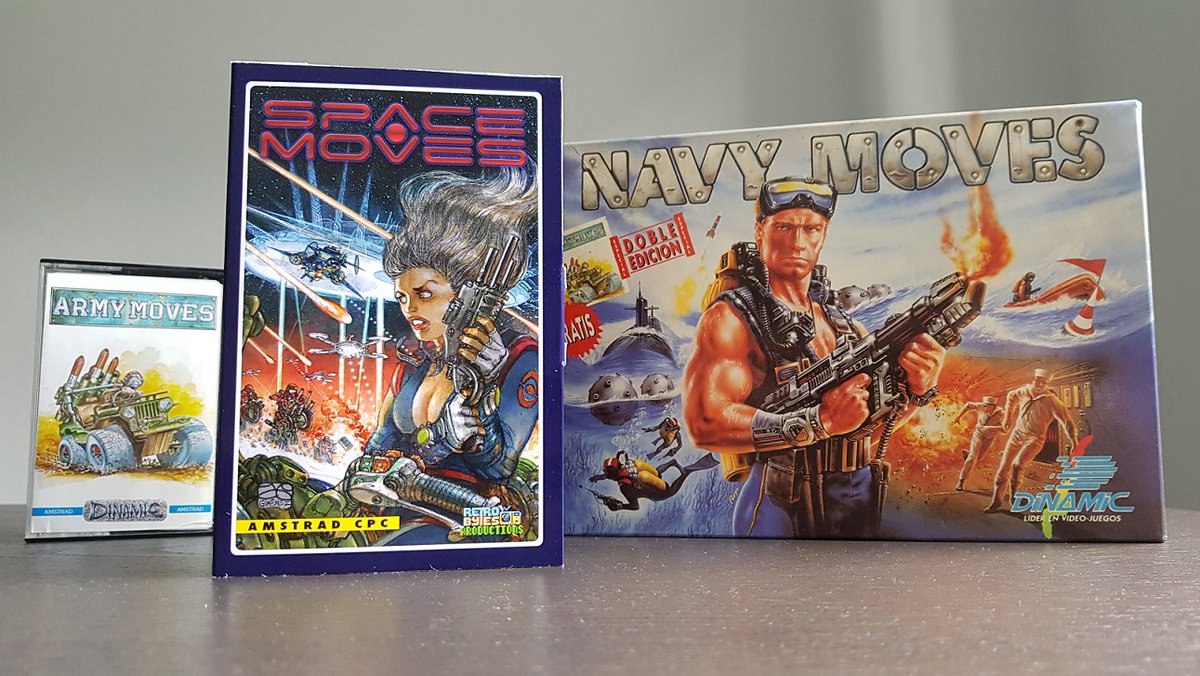 blackmores_'s tweet image. Primero fue #AlfonsoAzpiri, después #LuisRoyo y ahora #JuanGiménez. La saga #Moves para #AmstradCPC se ha completado, por fin, gracias al reciente #SpaceMoves de @RetrobytesProds y la magnífica edición física de @star2024 #DinamicSoftware #8bits