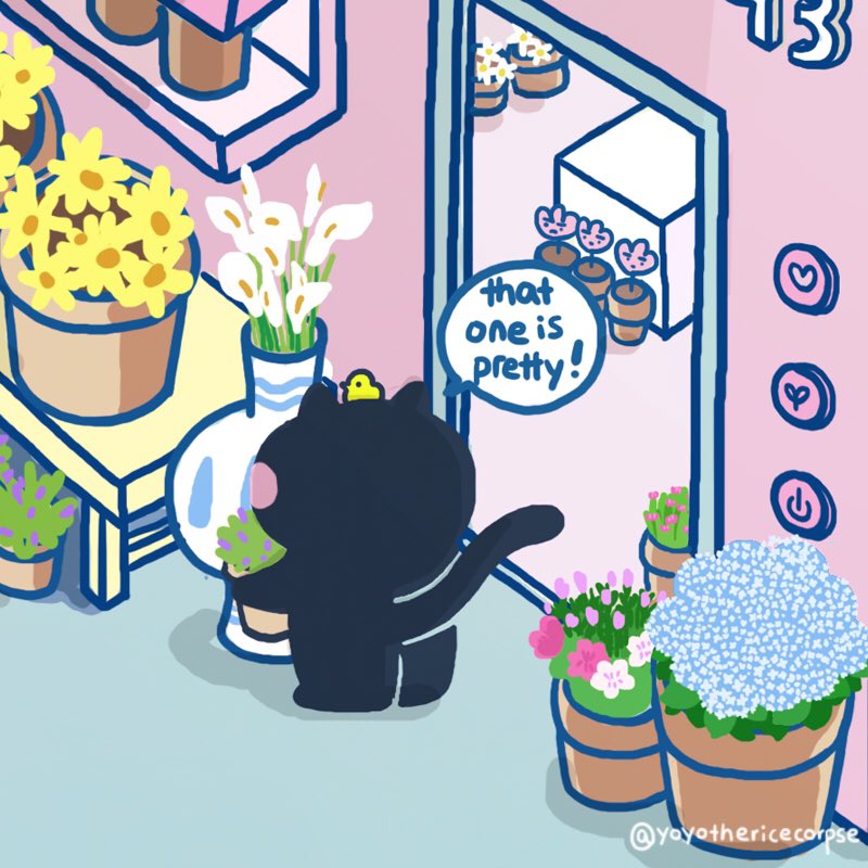 ricecorpse's tweet image. Drawing challenge no.5 ‘companion’ ✍🏻🌷✨  😅yes I am still doing this ting haaa...

I thought it would be interesting to reveal the flower shop so I tempted my first ever isomeric drawing!! Eeeek✨✨✨

#isometric #isometricdrawing #illustration