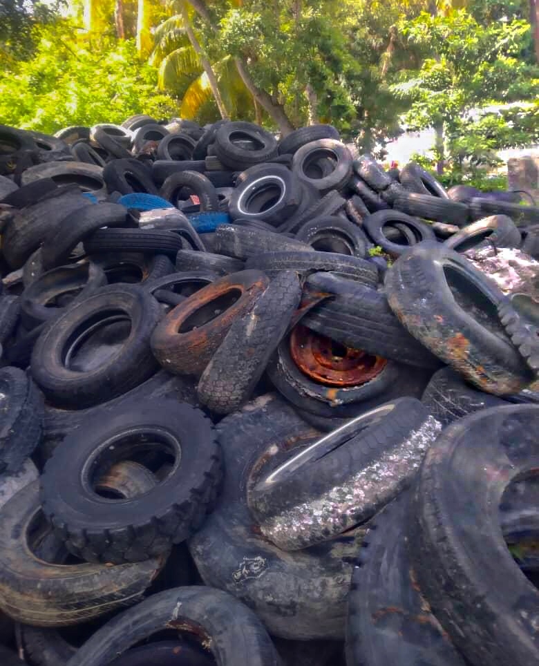 4ocean's tweet photo. Tires. Tires. Tires.⁠
⁠
Our crews often discover discarded tires during our cleanup missions. While they're essential for travel, they're harmful to marine life. Thankfully, tires are able to be recycled or repurposed. How would you reuse old tires?⁠ https://t.co/mO8iamaPTj