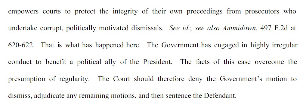 This entire brief sounds like a set up to set a precedent that courts can act to prevent corrupt DOJ officials from releasing Swamp creatures by abusing their discretion. This is only bad for Flynn if you think that is what DOJ is doing in this case, but it will be misinterpreted