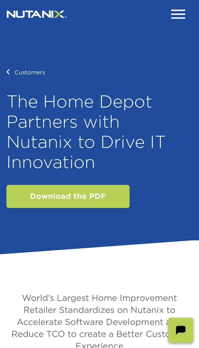 “World’s largest home improvement retailer standardizes on Nutanix…”: Reliability Matters! nutanix.com/company/custom…