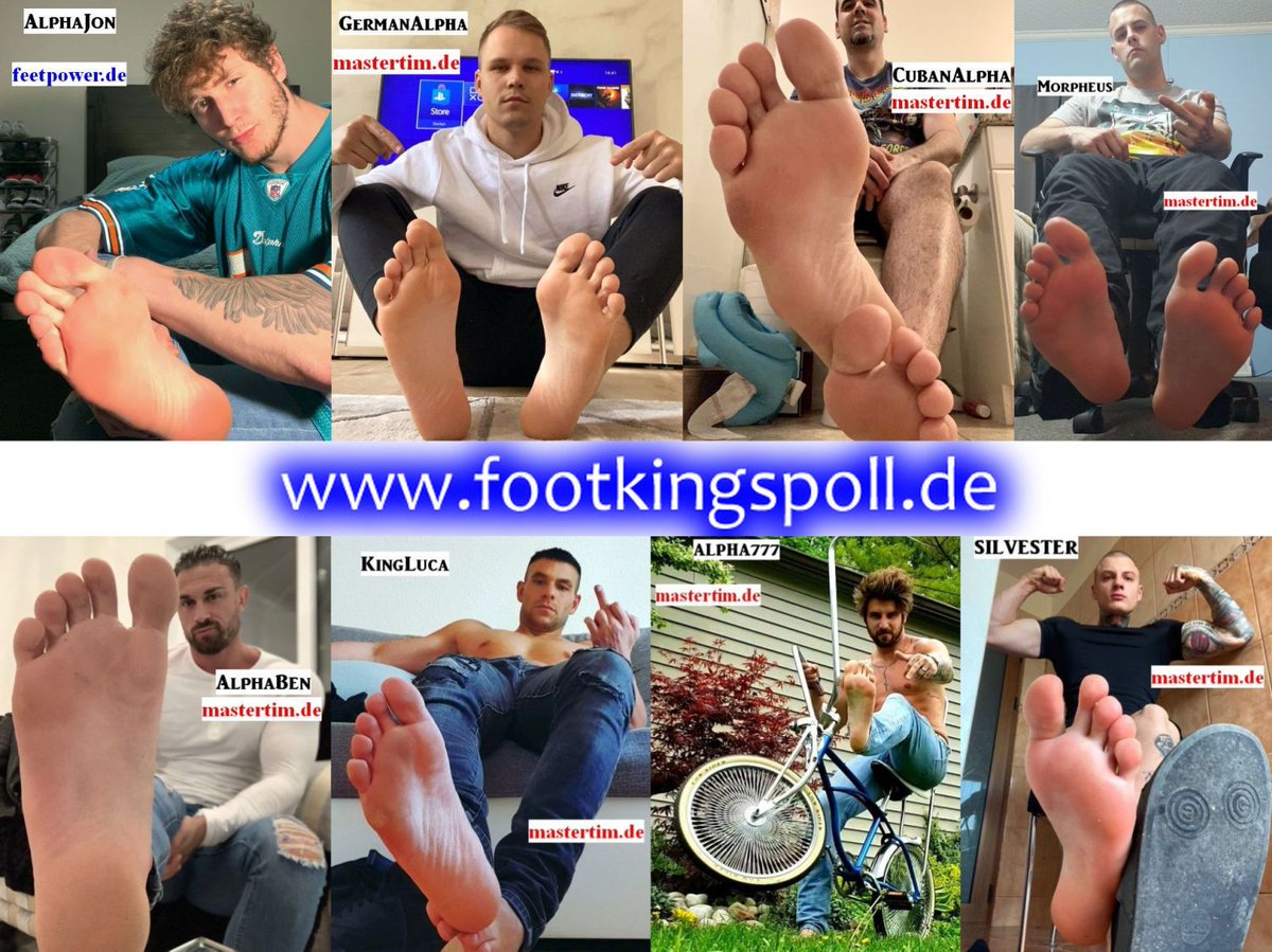 kingtim2012's tweet photo. Yuhu #footfans your Top 21-30 of best #footmasters with the hottest #malefeet is ready
Who is you fav #footdom is it #germanalpha or #mastersilvester or an #americanmaster like #mastermorpheus or #alphajon #cubanalpha or #ukmaster #alphaben please vote
https://t.co/oNHUtL6cHy https://t.co/ZNDyHvVkdu