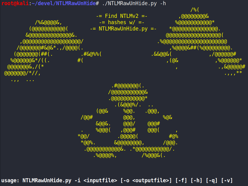 mlgualtieri's tweet photo. New tool! NTLMRawUnHide: A tool to extract NTLMv2 hashes from binary network capture files. I created it to extract hashes captured by native Windows tools like NETSH.EXE and PKTMON.EXE without the need to convert to other file formats. Blog write up soon!
https://t.co/QpGj30uFBa https://t.co/134DVivUA3