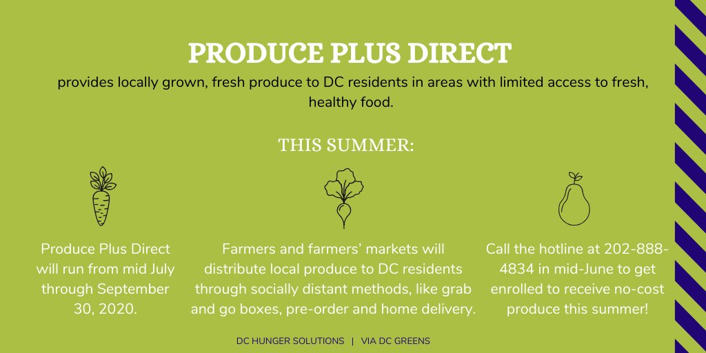 DCHunger's tweet photo. Our partner @dc_greens recently announced that Produce Plus will continue this summer as Produce Plus Direct! Providing people with fresh, healthy food is an important part of combating #summerhunger. #produceplus #dchunger https://t.co/UKUYWGvFW7