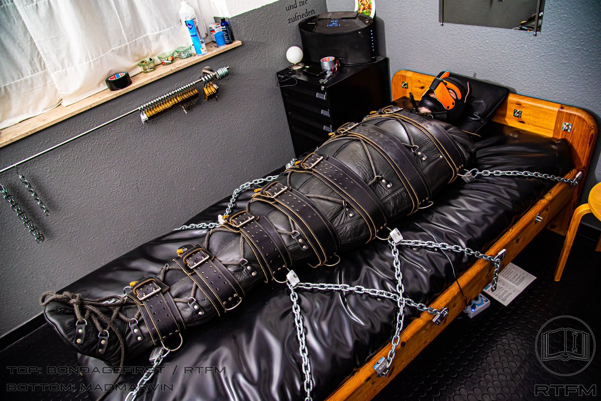 A little cuddeling was done, not that he had a choice #bondage #sleepsack.