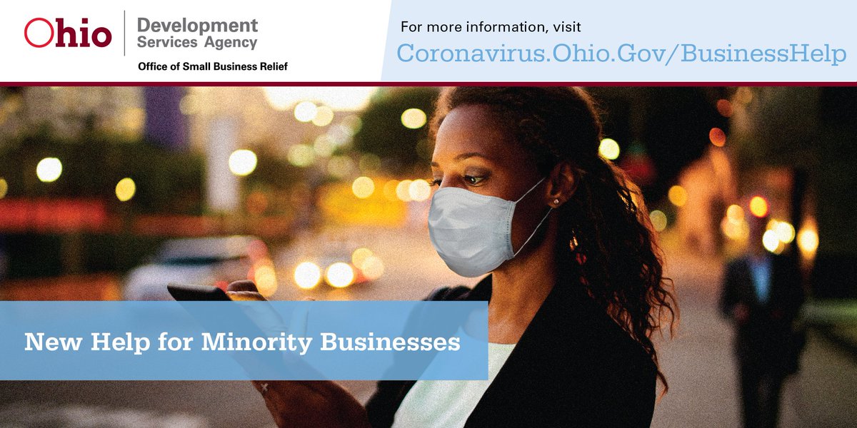 OhioDevelopment's tweet image. The Ohio Minority Micro-Enterprise Grant Program provides $10,000 in funding to help small, minority- and women-owned businesses through the COVID-19 pandemic and set them up for the future.
You can learn more about this program and apply at: development.ohio.gov/bs/bs_mmegp.htm