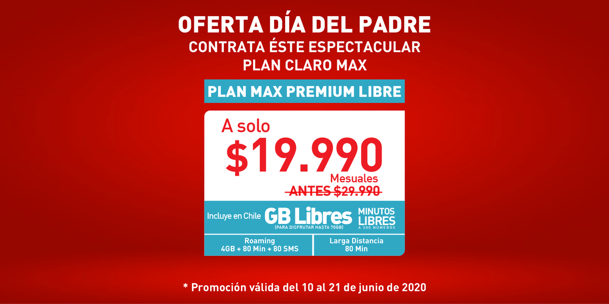 ventasclaro_cl's tweet photo. No te pierdas esta increíble oferta para celebrar a tu papá en su día. No te la pierdas!! #ClaroChile https://t.co/QJbM4E2gaI
