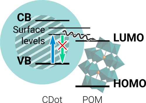 Carbon nanodots (CDs) are very efficient and ultrafast (<100 fs) photoexcited electron donors. In our new 'Palermo&Paris paper' on @JPhysChem Letters we show this behaviour at play within CD-Polyoxometalate nanohybrids, very promising for photocatalyis. pubs.acs.org/doi/10.1021/ac…