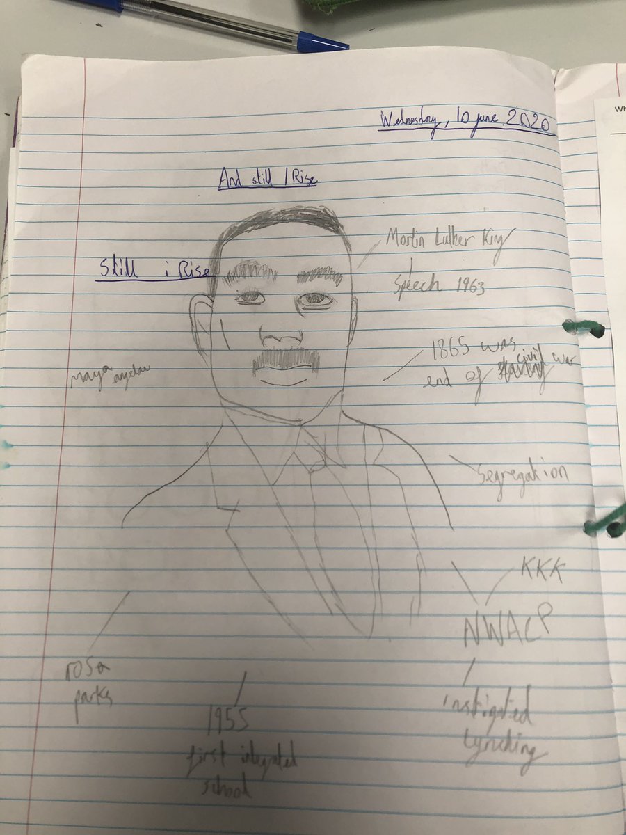 HAWimbledon's tweet image. The students are enjoying their Protest Literature unit. This week we’ve been focusing on Maya Angelou’s ‘Still I Rise’. Some incredible conversations have been had and the Year 7s are really inspired by her words #HAWIenglish #thinkharris @HarrisFed @HFEDEnglish