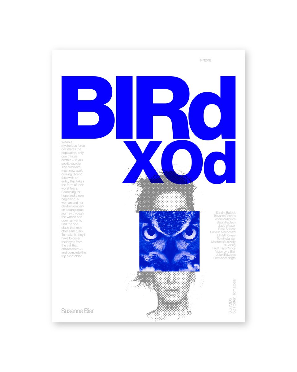 SaMulla7's tweet photo. Second poster
#posterart #typography #art #graphicdesign #posterdesign #daily #typeposter #artwork #VisualAbstract #adobeillustrator #graphic #itsnicethat #sandrabullock #birdbox https://t.co/0il46p3upW