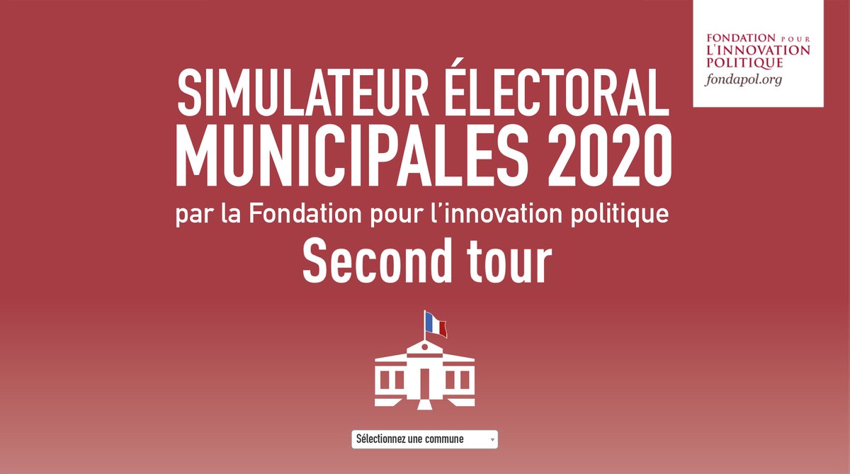 🇫🇷🗳️ Qui sera le ou la prochain(e) #maire de votre #commune?
Le #Simulateur2020 <a href="/Fondapol/">Fondation pour l’innovation politique</a> mis à jour à l’occasion du 2nd tour des #municipales2020, avec l’intégration des fusions de listes.
💡 Faites vos hypothèses: municipales2020.fondapol.org