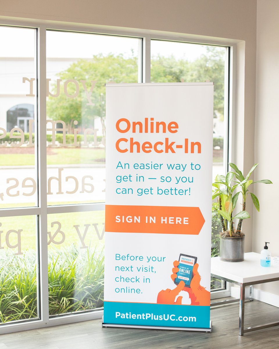 PatientPlusUC's tweet image. Get in, get better, faster! Check in online at patientplusuc.com to virtually reserve your spot in line before you arrive.⏱ #urgentcare #patientplus