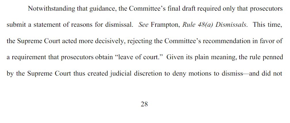 A precedent in favor of district judges having to be convinced of the reasons for dismissals will prevent Swamp creatures at DOJ from protecting Swampy defendants. It would not hurt Flynn as he is innocent of the charges...