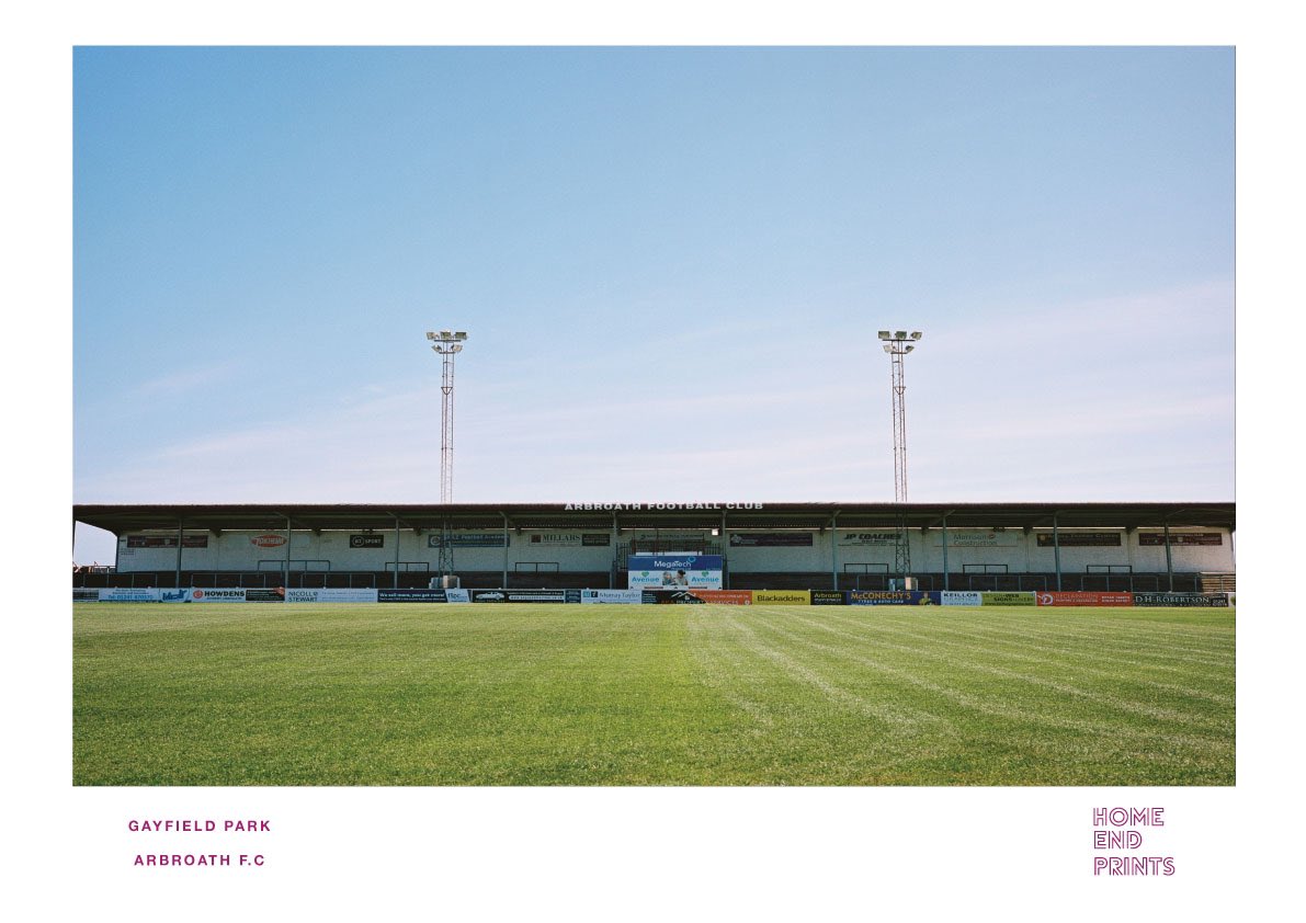 HomeEndPrints's tweet photo. Last month I was in Arbroath taking pictures at Gayfield Park. I was welcomed by the staff there so warmly and given the freedom to explore the stadium and take my time with the shots I was taking (very rare as I’m usually told to F off or hurried out) 1/4 https://t.co/WjaBWdKZRr