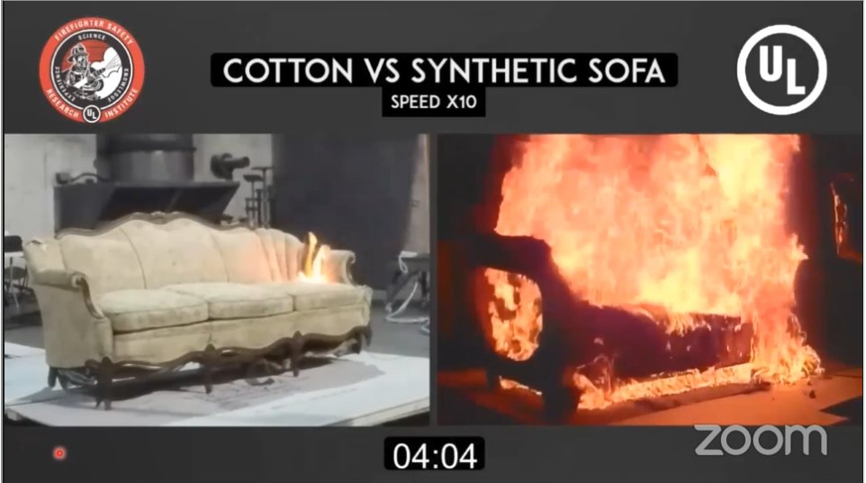 Discussing the difference in today's fire environment due to lightweight construction, open floor plans, new technologies, synthetic furnishings, and more...with UL FSRI's Dan Madrzykowski during the "Ventilation Limited Fires: Considerations for Fire Pattern Analysis" Webinar.