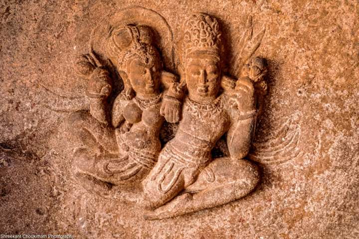 Beautiful Sculptures on the ceiling, rock cut Cave Temple...Badami..Chalukyas from 540 - 757 AD. Bagalkot I Karnatakaಬಾದಾಮಿ ಚಾಲುಕ್ಯರು l ಬಾಗಲಕೋಟೆ I  #ಕರ್ನಾಟಕ