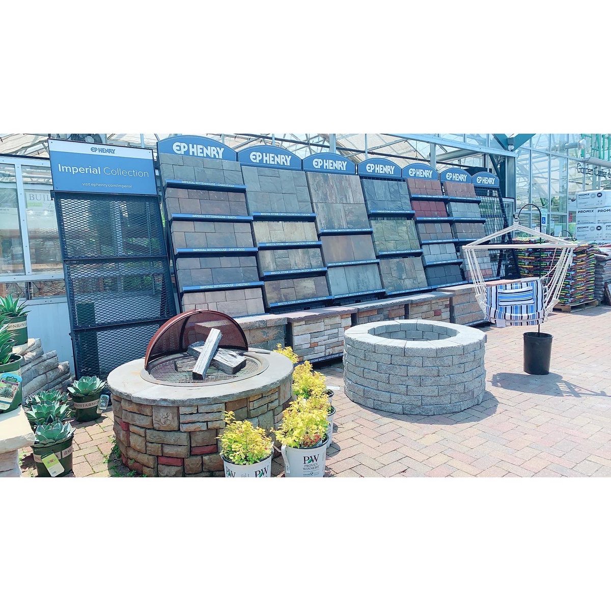 hallsgarden's tweet photo. Dream backyard alert! Being stuck home doesnโt have to be a bad thing. Add a fire pit , comfy chairs and enjoy being outside! Check out our new fire pits along with our updated paver display. #firepit #relax #ephenry #cst #backyard #stayhome #shoplocal #hammock #berkeleyheights https://t.co/W0oc3tKUnI