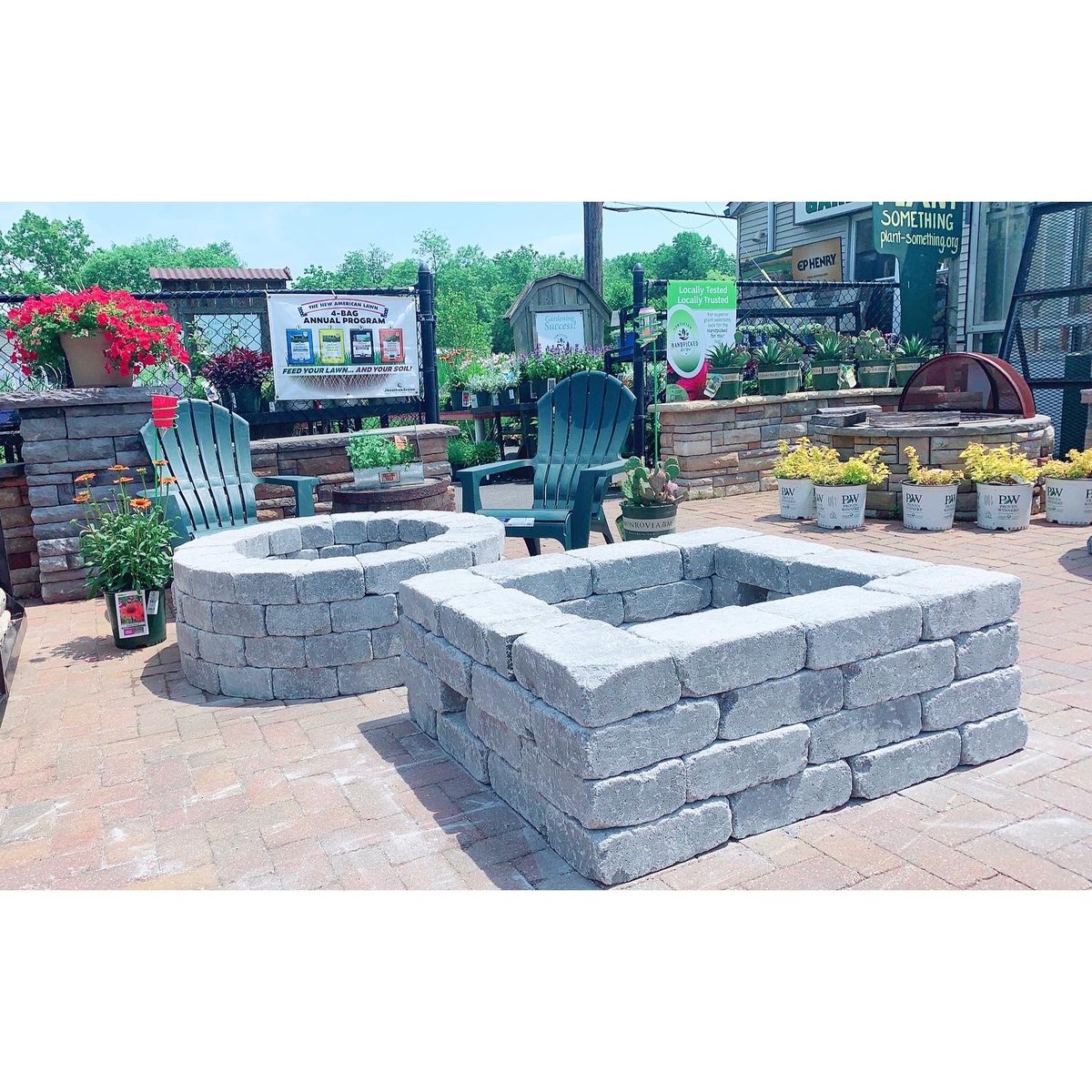 hallsgarden's tweet photo. Dream backyard alert! Being stuck home doesnโt have to be a bad thing. Add a fire pit , comfy chairs and enjoy being outside! Check out our new fire pits along with our updated paver display. #firepit #relax #ephenry #cst #backyard #stayhome #shoplocal #hammock #berkeleyheights https://t.co/W0oc3tKUnI