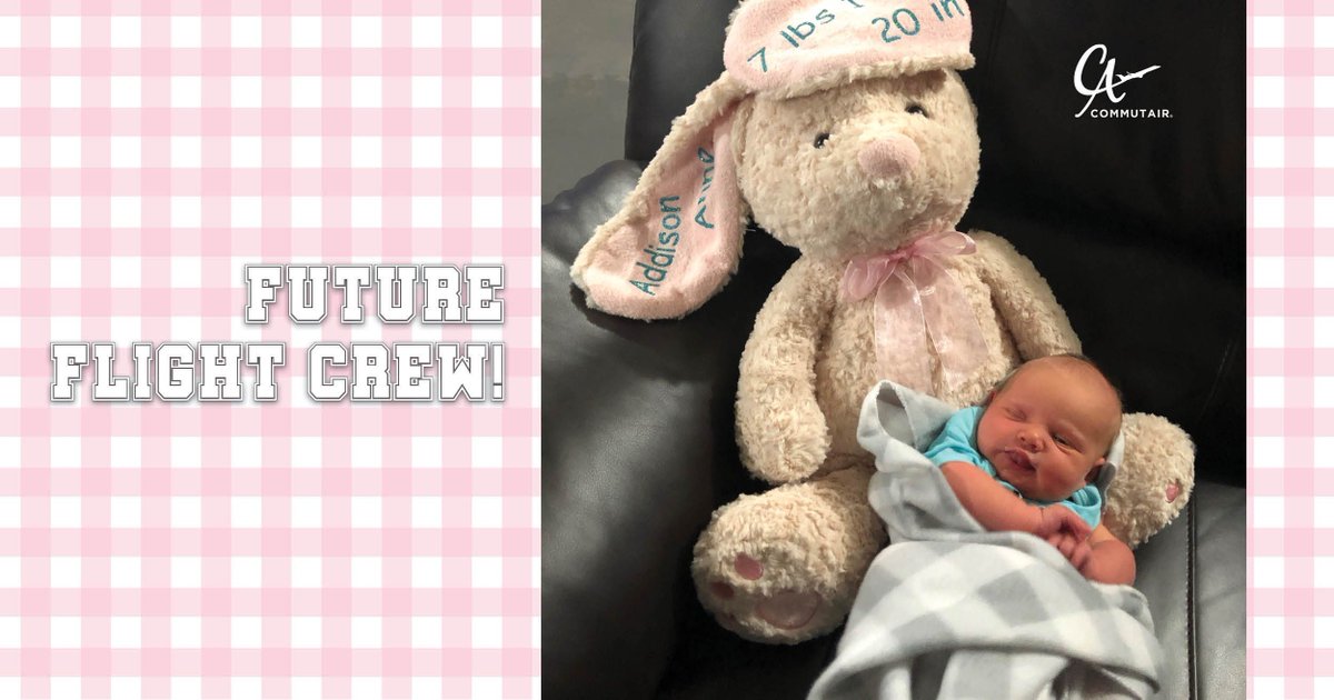 FlyCommuteAir's tweet photo. We asked our #C5Family to send photos of life during COVID-19 & were delighted to receive this little ray of sunshine: Addison Anne Weber, welcomed into the world by IEP Evaluator James Webber &his wife, May 10. Congrats mom & dad!
#InThisTogether #FutureFlightCrew #NewBaby https://t.co/z9pRbDkbLS