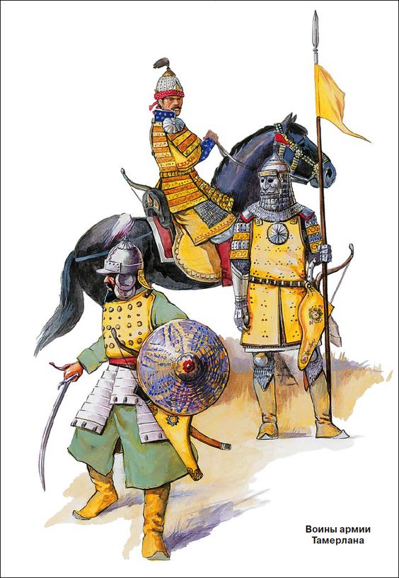 Illustration shows soldiers of the  #Timurid Empire. Late 14th-Early 15th Century.  #Samarkand  #Herat  #Khorasan