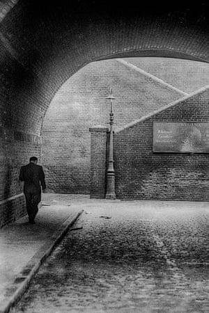 The Street Lamp, 1968.‘Something about this location always reminded me of a De Chirico painting, although not in colour. Something about the architecture and this solitary man’s journey’