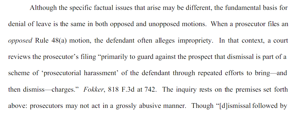 As I have said all along, when there is "clear evidence of gross prosecutorial abuse" the court has authority to not let DOJ escape from exposing that abuse to the court & the public.