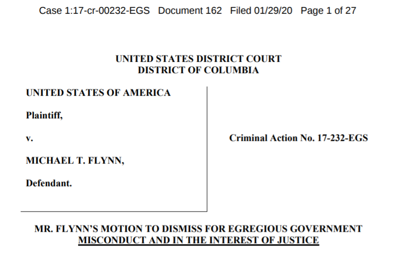 If you missed this motion which is still pending, it is to be resolved AFTER the dispute between Flynn & Covington is resolved.So DOJ opposes dismissing the case for "Egregious Government Misconduct" but wants to drop it on the materiality issue.  https://www.courtlistener.com/docket/6234142/162/united-states-v-flynn/