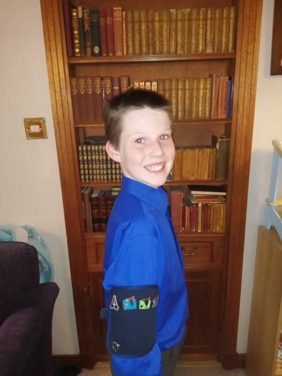 Lucas received his medals from the BB's, 1st year of company section completed 😍. He wanted to show his friends <a href="/MorayPS/">Moray Primary School</a> @MissWalkerP7W